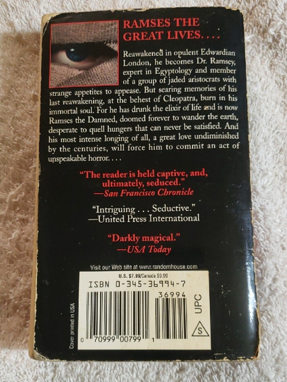 ๐4 For $20 - Anne Rice - The Mummy Paperback - Picture 2 of 7